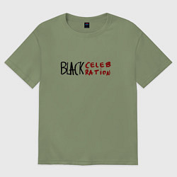 Футболка оверсайз мужская Depeche Mode - Black Celebration font, цвет: авокадо