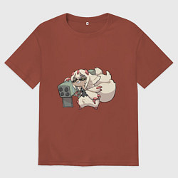 Футболка оверсайз мужская Опасная Фапута, цвет: кирпичный