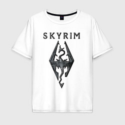 Футболка оверсайз мужская Elder Scrolls - скайрим, цвет: белый