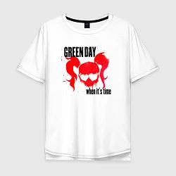 Футболка оверсайз мужская Green Day when its time, цвет: белый
