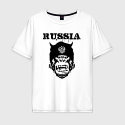 Футболка оверсайз мужская Russian gorilla, цвет: белый