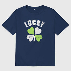 Футболка оверсайз мужская Lucky day, цвет: тёмно-синий