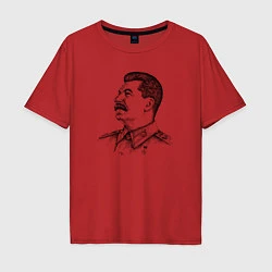 Футболка оверсайз мужская Профиль Сталина, цвет: красный