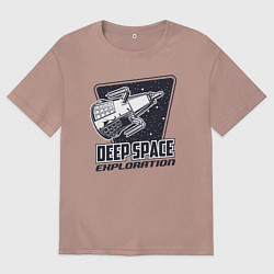 Футболка оверсайз мужская Исследование глубокого космоса, цвет: пыльно-розовый