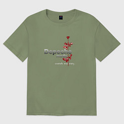 Футболка оверсайз мужская Depeche Mode - Words are very, цвет: авокадо