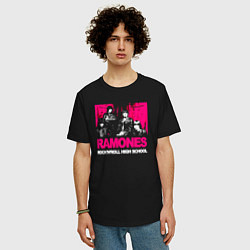 Футболка оверсайз мужская Ramones rocknroll high school, цвет: черный — фото 2