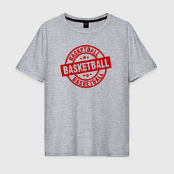 Футболка оверсайз мужская Basket red, цвет: меланж