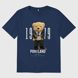 Футболка оверсайз мужская Плюшевый медведь portland, цвет: тёмно-синий