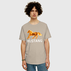 Футболка оверсайз мужская Mustang firely art, цвет: миндальный — фото 2