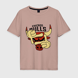 Мужская футболка оверсайз Bulls logo with hands