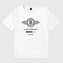 Футболка оверсайз мужская Биткоин символ миллионер, цвет: белый
