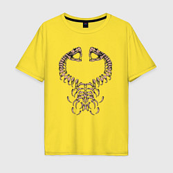 Футболка оверсайз мужская Скелет змеи, цвет: желтый
