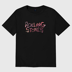Футболка оверсайз мужская The Rolling Stones - logo, цвет: черный
