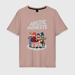 Футболка оверсайз мужская Arctic Monkeys clowns, цвет: пыльно-розовый