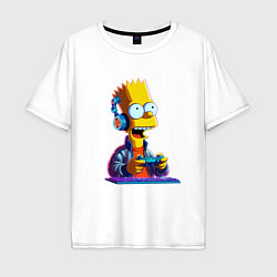 Футболка оверсайз мужская Bart is an avid gamer, цвет: белый