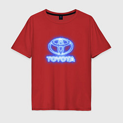 Футболка оверсайз мужская Toyota neon, цвет: красный