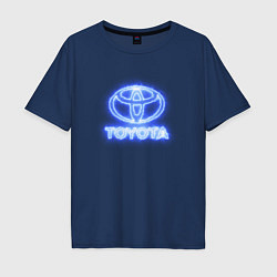 Футболка оверсайз мужская Toyota neon, цвет: тёмно-синий