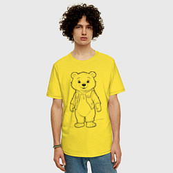 Футболка оверсайз мужская Медвежонок стоит, цвет: желтый — фото 2