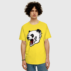Футболка оверсайз мужская Оскал панды, цвет: желтый — фото 2