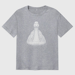 Футболка оверсайз мужская Гусь анфас, цвет: меланж