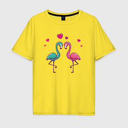 Футболка оверсайз мужская Flamingo love, цвет: желтый