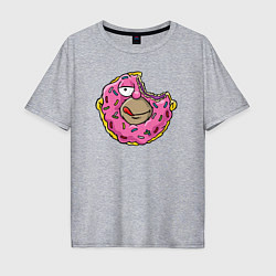 Футболка оверсайз мужская Homer donut, цвет: меланж