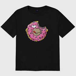 Футболка оверсайз мужская Homer donut, цвет: черный