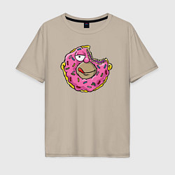 Футболка оверсайз мужская Homer donut, цвет: миндальный