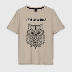 Футболка оверсайз мужская Loyal as a wolf, цвет: миндальный