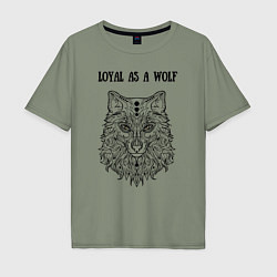 Футболка оверсайз мужская Loyal as a wolf, цвет: авокадо