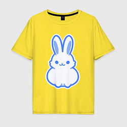Футболка оверсайз мужская White bunny, цвет: желтый