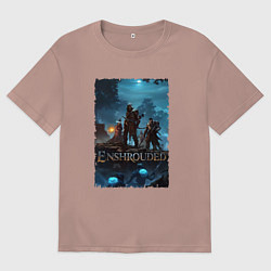 Футболка оверсайз мужская Герои из Enshrouded, цвет: пыльно-розовый