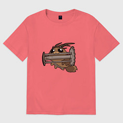 Футболка оверсайз мужская Lethal Company: Cute Bug, цвет: коралловый