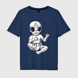 Футболка оверсайз мужская Baby alien, цвет: тёмно-синий