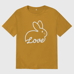 Футболка оверсайз мужская Love bunny, цвет: горчичный