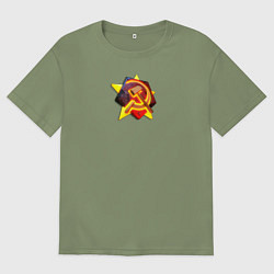 Футболка оверсайз мужская Red Alert: СССР, цвет: авокадо