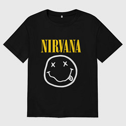 Футболка оверсайз мужская Nirvana original, цвет: черный