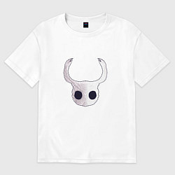 Футболка оверсайз мужская Hollow Knight - жуткая маска, цвет: белый