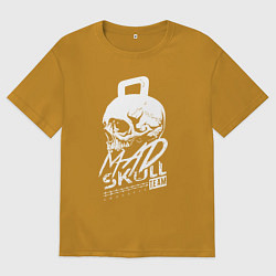 Футболка оверсайз мужская Mad skull crossfit, цвет: горчичный