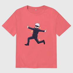 Футболка оверсайз мужская Satoru Gojo, цвет: коралловый