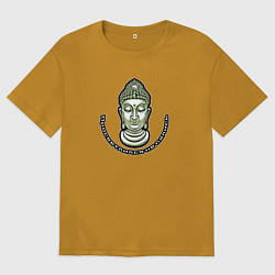 Футболка оверсайз мужская Просветлился не пались, цвет: горчичный
