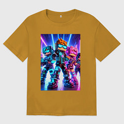 Футболка оверсайз мужская Minecraft - characters ai art, цвет: горчичный