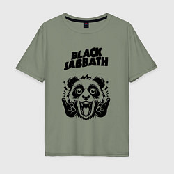Футболка оверсайз мужская Black Sabbath - rock panda, цвет: авокадо