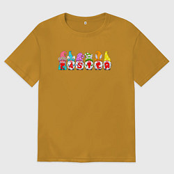 Футболка оверсайз мужская Пасхальные гномы поздравляют, цвет: горчичный