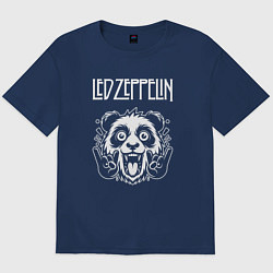 Футболка оверсайз мужская Led Zeppelin rock panda, цвет: тёмно-синий