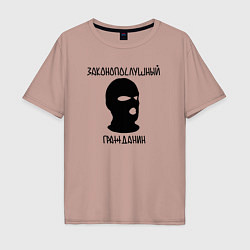 Футболка оверсайз мужская Законопослушный гражданин, цвет: пыльно-розовый