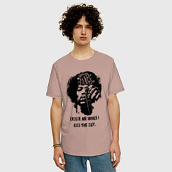 Футболка оверсайз мужская James Marshall Hendrix, цвет: пыльно-розовый — фото 2