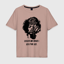 Футболка оверсайз мужская James Marshall Hendrix, цвет: пыльно-розовый