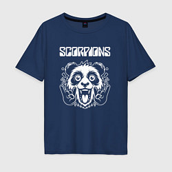 Футболка оверсайз мужская Scorpions rock panda, цвет: тёмно-синий