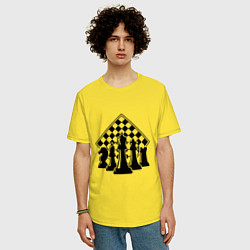 Футболка оверсайз мужская The chessboard, цвет: желтый — фото 2